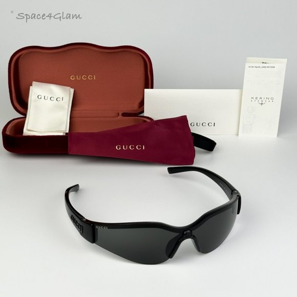 BRAND NEW Gucci GG1651S 001 Black Grey Unisex Mask Sunglasses GG 1651S main image 9